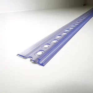 Adapter-T Profil A019 mit Weichlippen und Lochreihe, zum Anclipsen, transparent