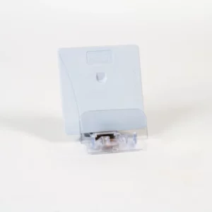 Warenvorschub mit schräger Vorschubplatte, mit 35 mm Frontanschlag, Breite 75 mm, Höhe 80 mm, lichtgrau